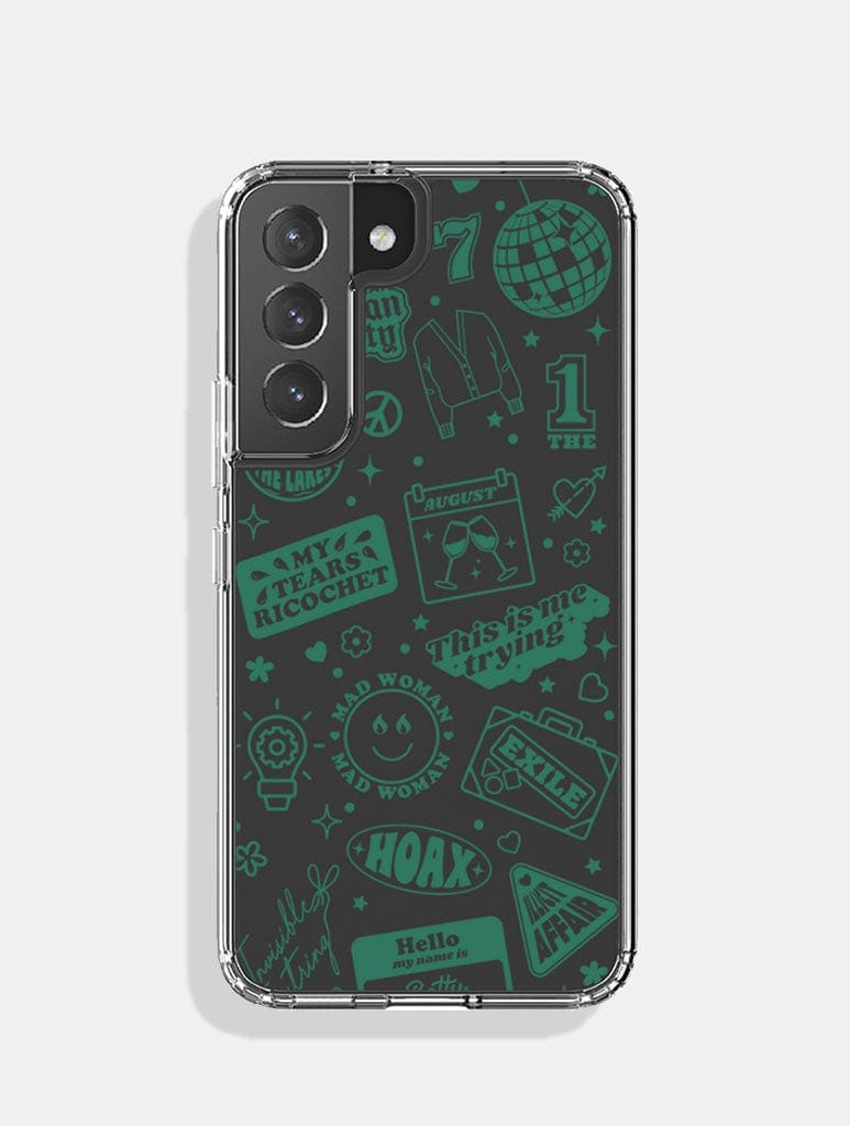 Black and printed silicon cover for Samsung lovers